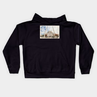 Sabanci Central Mosque in Adana, Turkey watercolor illustration Kids Hoodie